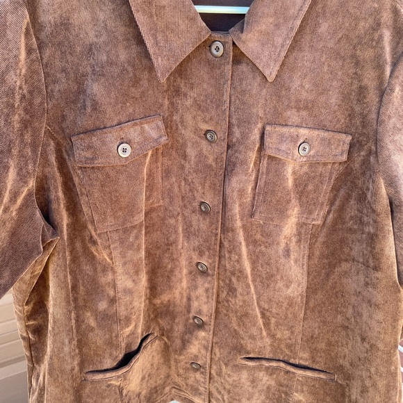 Croft & Barrow vintage chocolate brown corduroy/suede jacket. 2XL - Picture 4 of 8